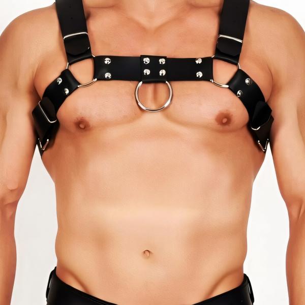 New Dreams Erkek Suni Deri Göğüs Aksesuar Tasarımı Harness Ayarlanabilir Kayışlı Fantazi