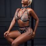 New Dreams Metal Zincir Fantazi Harness Takım Ayarlanabilir Gövde Zinciri, Suni Deri Detaylı Erotik Aksesuar