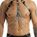 New Dreams Erkek Body Harness Suni Deri Kayışlı & Zincirli Fantazi Göğüs ve Vücut Aksesuarı