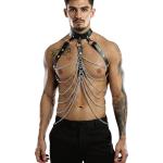 New Dreams Erkek Body Harness Suni Deri Kayışlı & Zincirli Fantazi Göğüs ve Vücut Aksesuarı